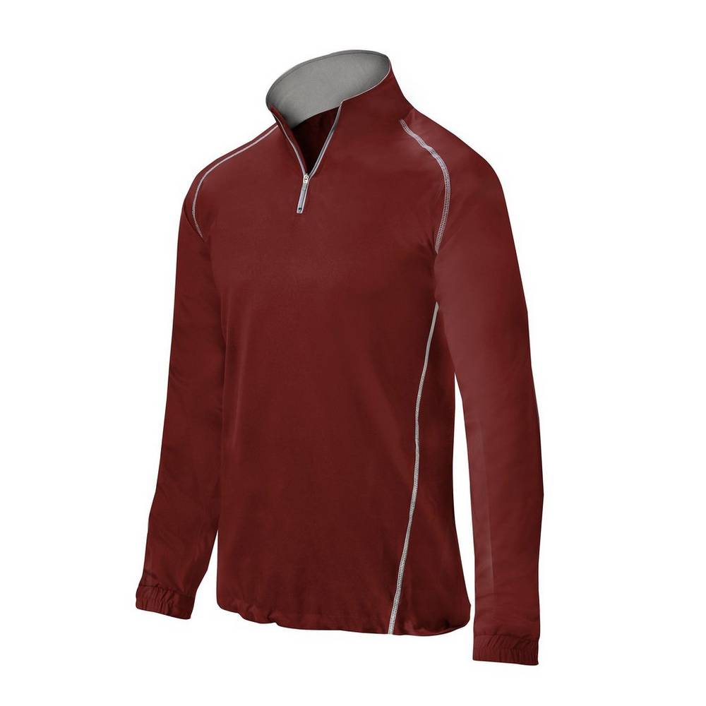 Panske Bundy Mizuno Comp 1/4 Zip Batting Bordove Vypredaj LAST60297